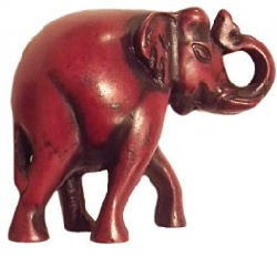 Trunk Up Elephant Red RF-156R - Click Image to Close
